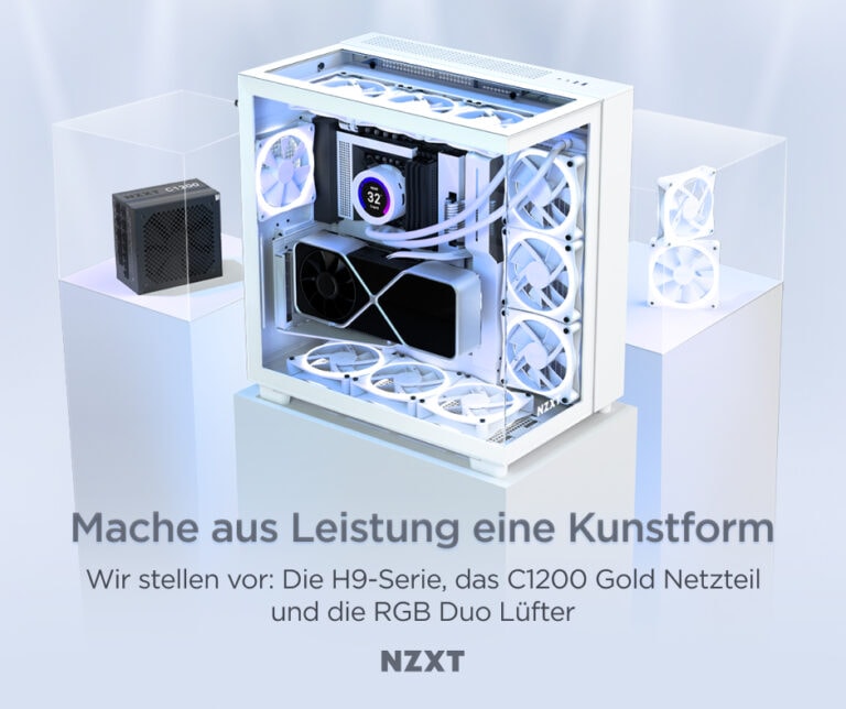 NZXT kündigt die neue H9-Gehäuseserie und das C1200 ATX 3.0 Netzteil sowie neue Duo RGB-Lüfter an